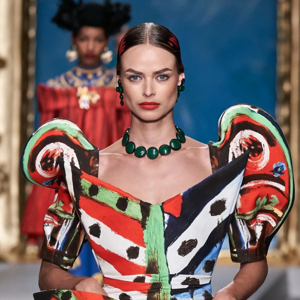 Ss20 Moschino Couture Jeremy Scott Picasso Cross Blue Clip On Earrings